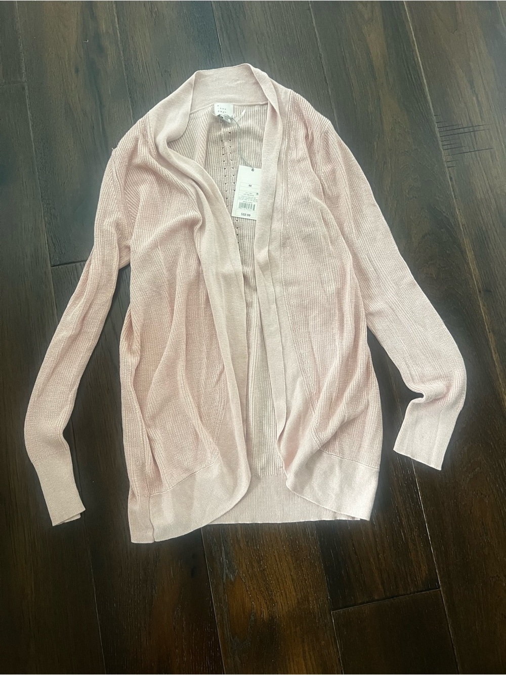Light Pink Open-Front Women's Cardigan Sweater